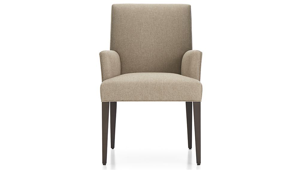 Silla de comedor con brazo tapizada miles hinojo cratebarrelpe Sillas de juego de comedor con brazo