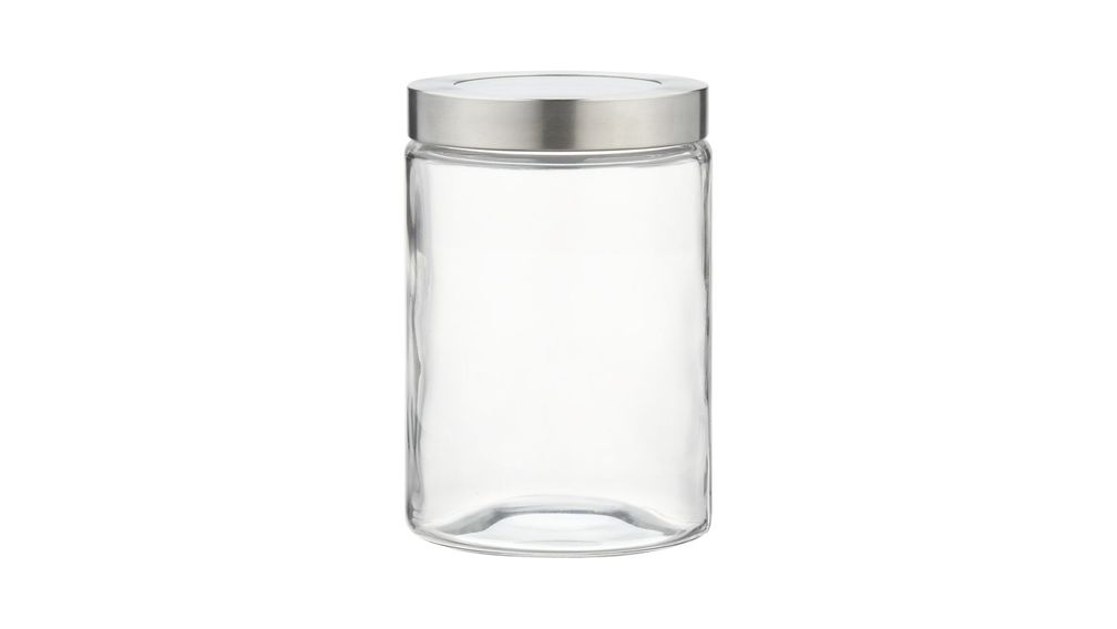 Recipiente de Vidrio Pequeño con Tapa en Acero Inoxidable - cratebarrelpe