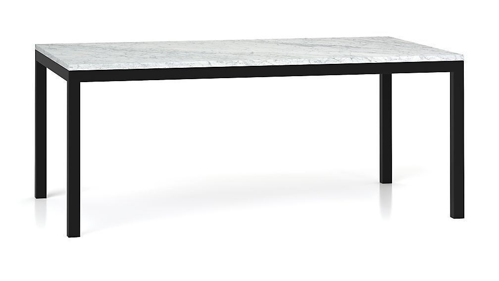 Mesa Parsons base acero oscuro y tablero de mármol 183x107cm ... Mesa Parsons base acero oscuro y tablero de mármol 183x107cm ...