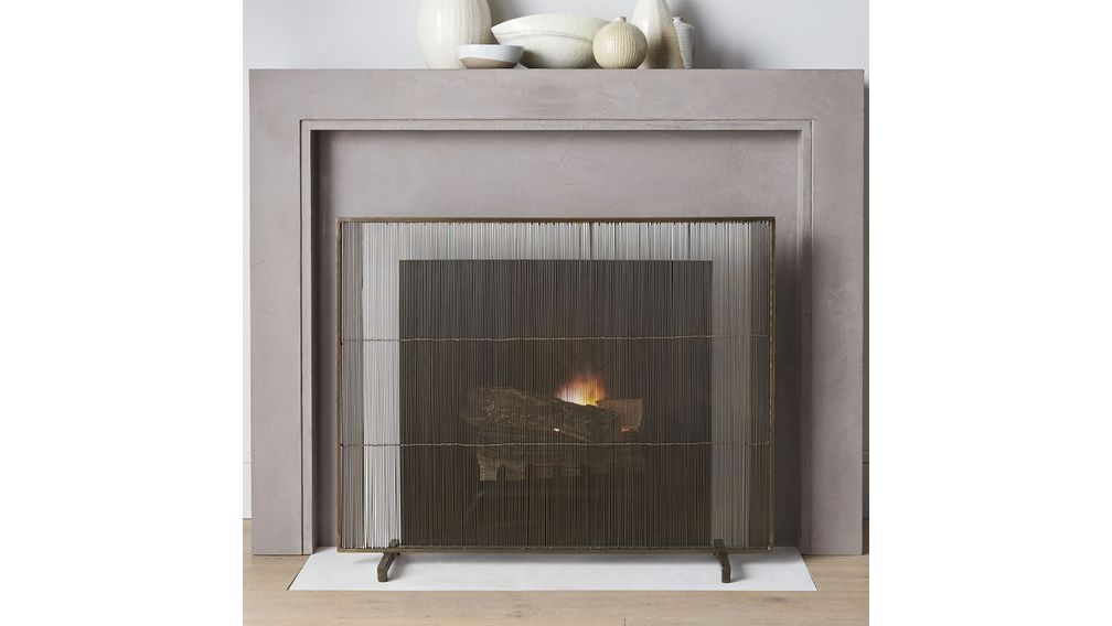 Pantalla para Chimenea de Latón Envejecido - cratebarrelpe