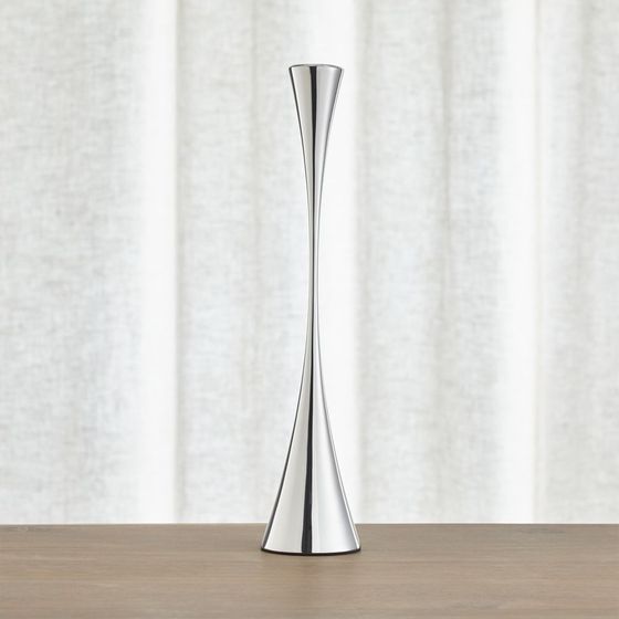 Candelabro con Vela de Acero Inoxidable con Reflejo Arden Grande