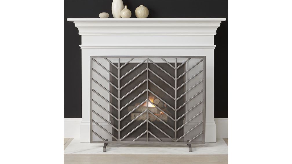 Pantalla de Chimenea Chevron - cratebarrelpe