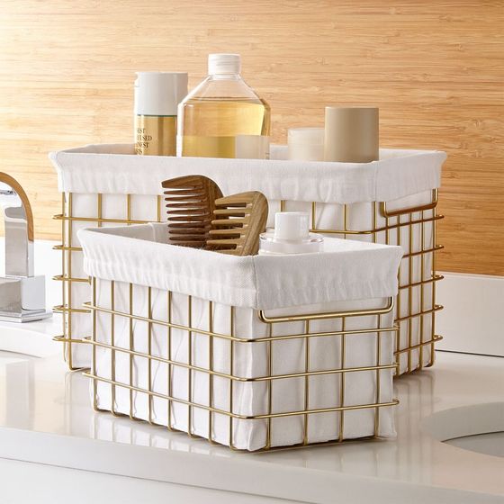 Forro para Canasta de Lona Blanca Grande - cratebarrelpe