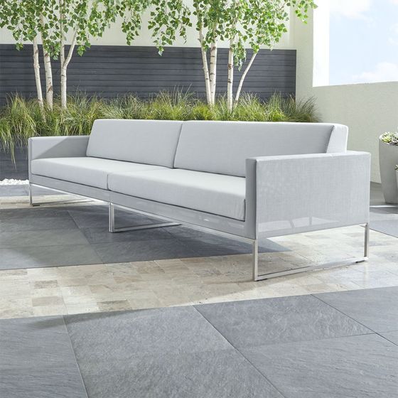 Seccional de 2 Piezas Dune con Cojines de Sunbrella Gris Claro